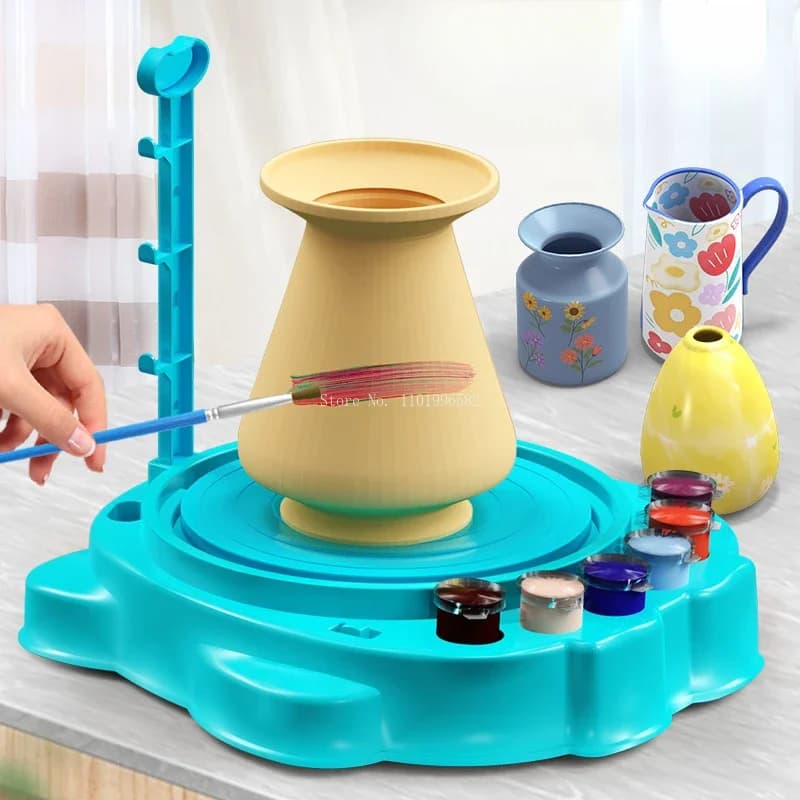 Macchina per ceramica per bambini fatta a mano senza sparare strumento di argilla polimerica Set di sculture di argilla per studenti fai da te giocattolo educativo elettrico