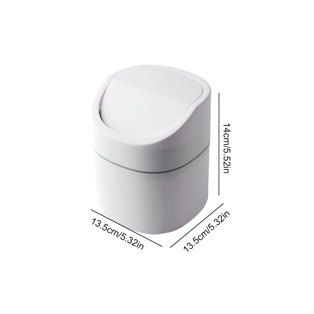 Mini Trash Can with Lid Nordic Style Desktop Wastebasket Removable Lid Sundries Barrel Box for Office Desk Bathroom Vanity