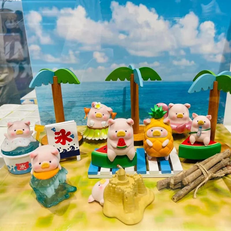 LuLu The Piggy Beach Party Cieco Scatola casuale Borsa giocattolo LuLu Pig Scatole misteriose Action Figure Sorpresa Modello carino Bambola Regalo a sorpresa