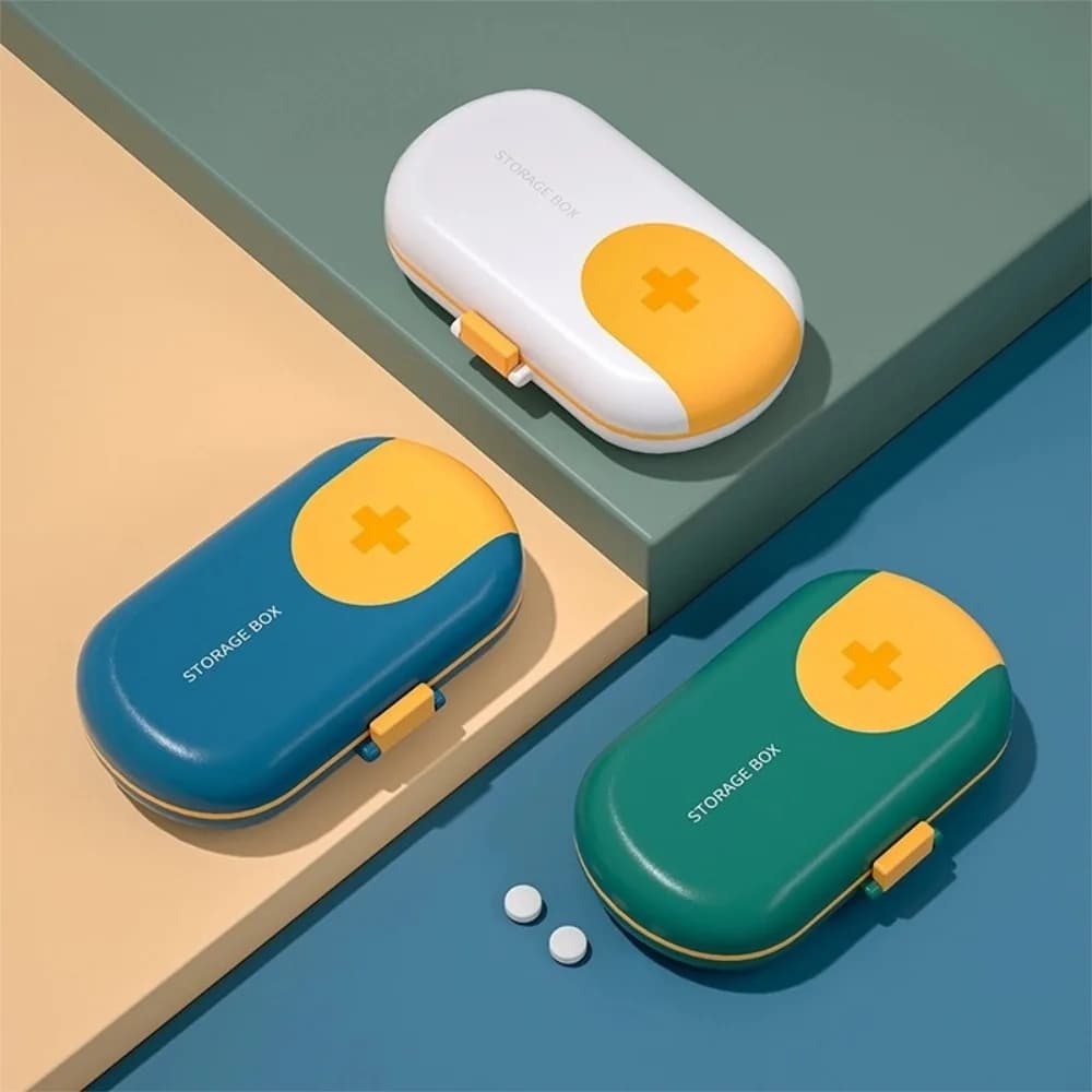 Nuovo Contenitore Portatile Mini per Pillole da Viaggio, Scatola con 4/6 Scomparti per Vitamine, Integratori, Oli di Pesce, Medicinali