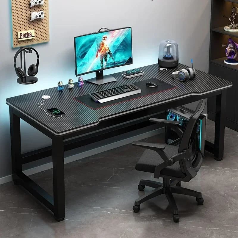 Scrivania per Computer, Scrivania Minimalista per Gaming, Scrivania Compatta con Motivo in Fibra di Carbonio, Scrivania per Studio, Scrivania per Camera da Letto