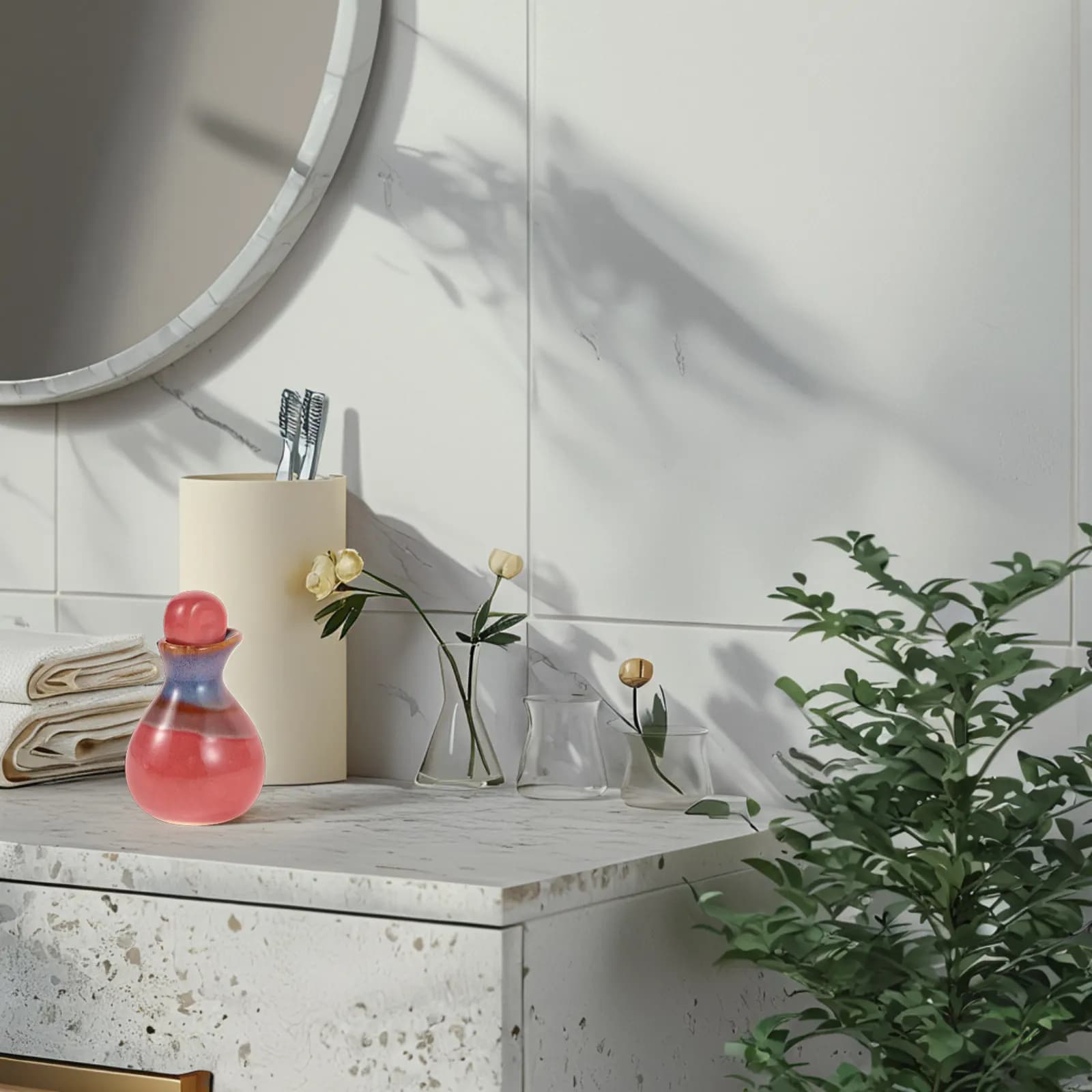 Ceramic Essential Oil Bottle Elegant Design for Beauty Salon Spa Aromatherapy Oil Container Dispenser Fragrance Storage