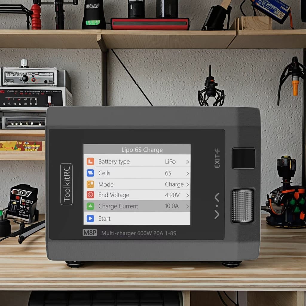 ToolkitRC M8P M8S updated version 600W 20A DC Balance Charger 1-8S Lipo Battery Checker ESC Tester Receiver