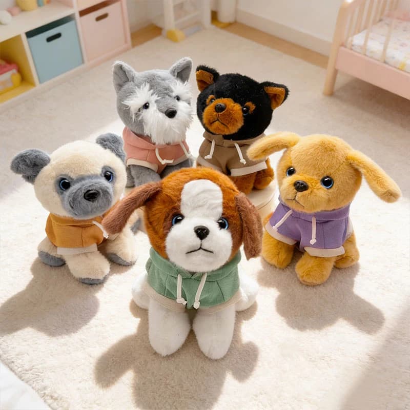 Peluche per Cani in 5 Stili, Giocattolo Morbido Simulato, Bambola di Peluche a Forma di Cane, Beagle, Shiba Inu, Schnauzer, Animale di Peluche, Regalo di Compleanno