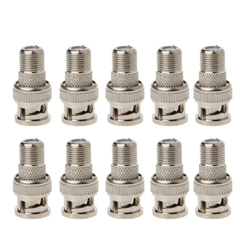 Adattatore connettore coassiale jack femmina F da 5 pezzi/set BNC maschio per telecamera CCTV