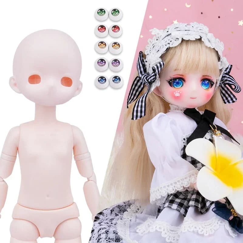 Nuova bambola BJD 1/6 22 articolazioni mobili giocattoli colorati Anime bulbi oculari rotazione della vita del corpo senza trucco viso nudo con scarpe per ragazze