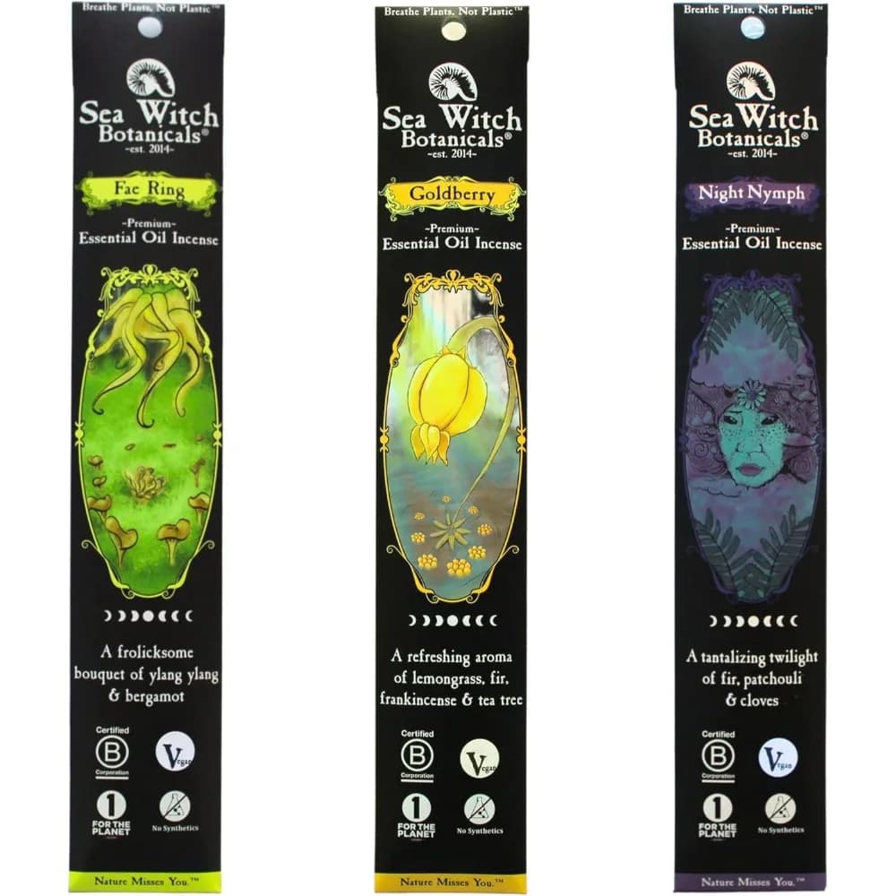 Set di 3 Scatole di Bastoncini d'Incenso con Oli Essenziali Naturali Premium per Rilassamento e Rituali