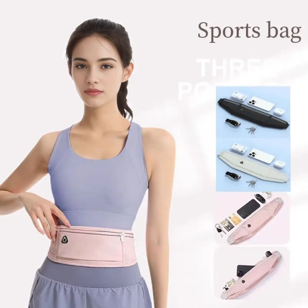 Marsupio da corsa impermeabile alla moda Marsupio sportivo invisibile traspirante Marsupio leggero con striscia riflettente Palestra Ciclismo
