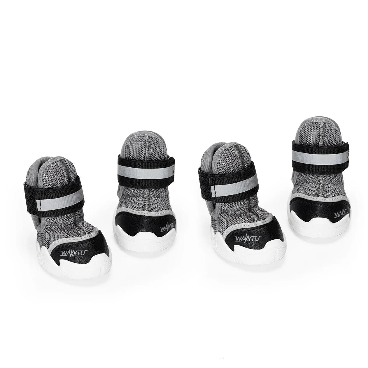 Scarpe per Cani Set da 4 Pezzi, Stivali Traspiranti in Rete con Cinturino Regolabile in Velcro e Striscia Riflettente, Protezioni per Zampe Antiscivolo
