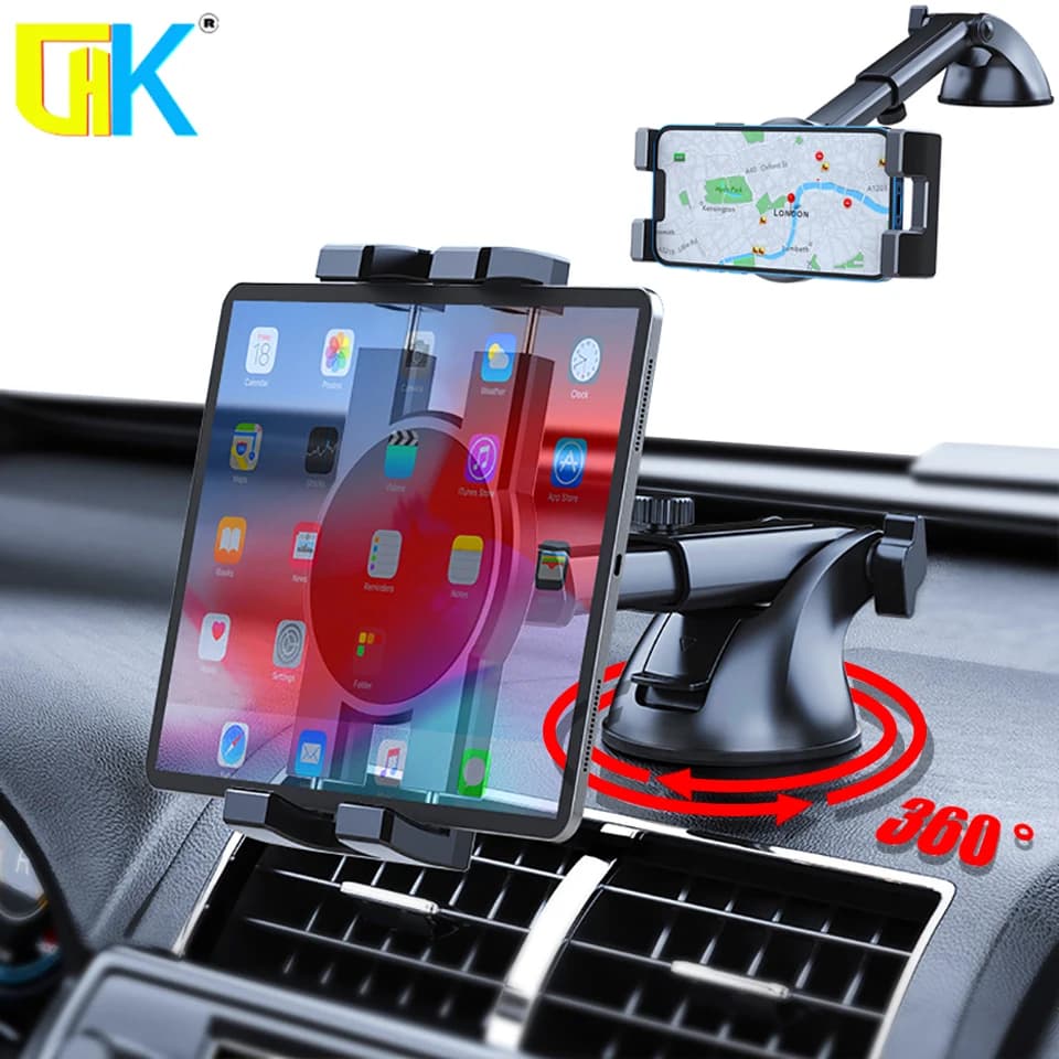HKGK Supporto per tablet per auto Supporto per telefono cellulare Parabrezza Nessun supporto magnetico per GPS per Ipad Pro 12.9 iPhone 11 Xiaomi HUAWEI