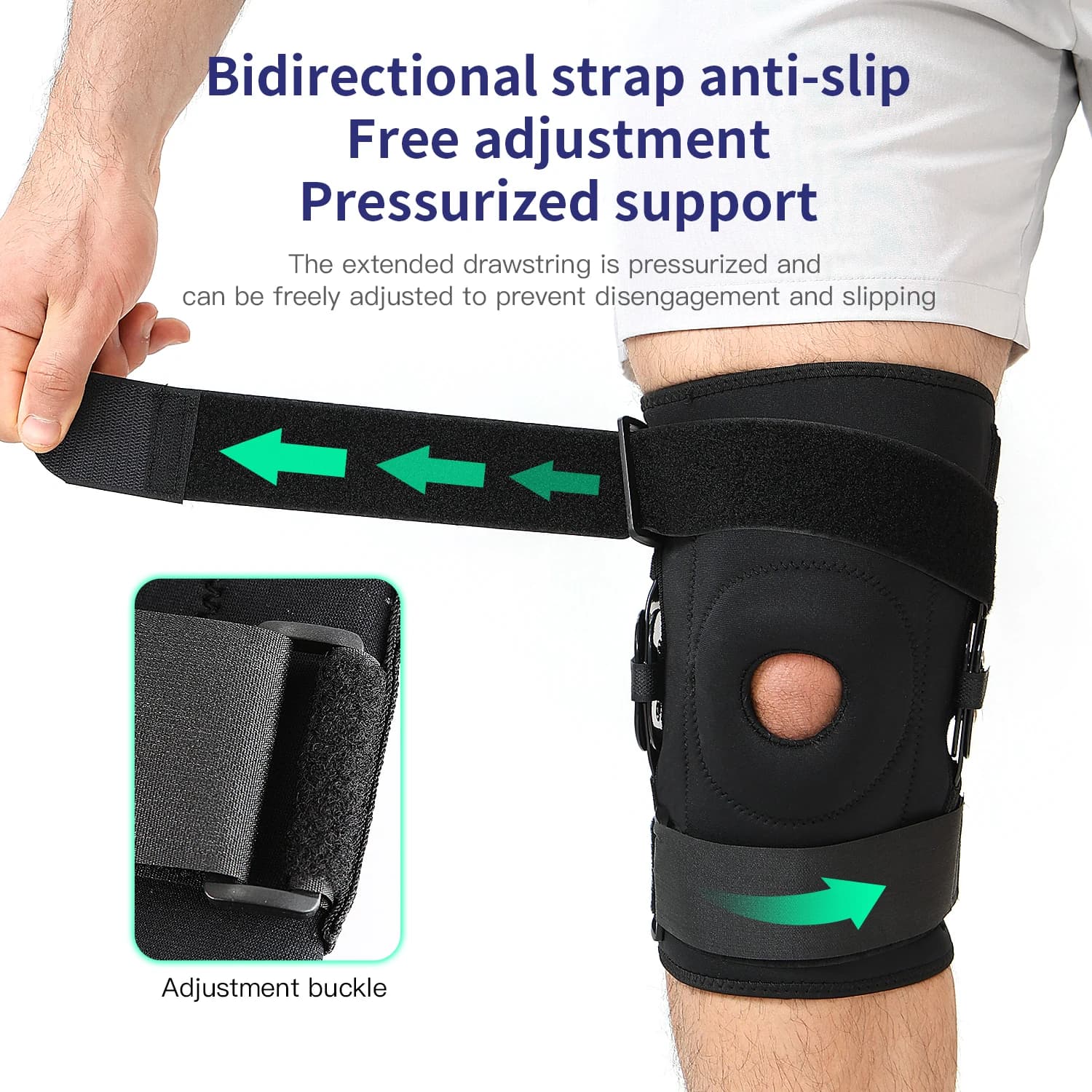 Sports Knee Straps Support for Anti-Slip Steel Plate Fitness Race Anti-Corporate Protection Silicone Anti-Corporate Compression