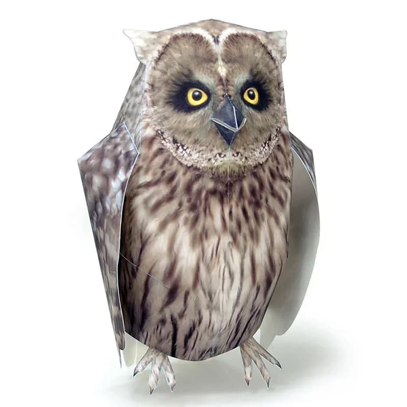 Blakiston's Fish Owl Bird Paper Model Realistic Animal Mini Origami Art 3D Papercraft DIY Kids Adult Handmade Craft Toys WE-043