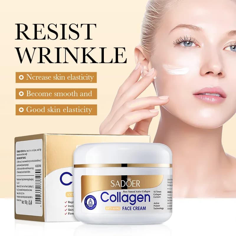 SADOER Collagen Face Cream Sknicare Firming Moisturizing Hydrating Faical Cream Beauty Face Improve Dry Rough Skin