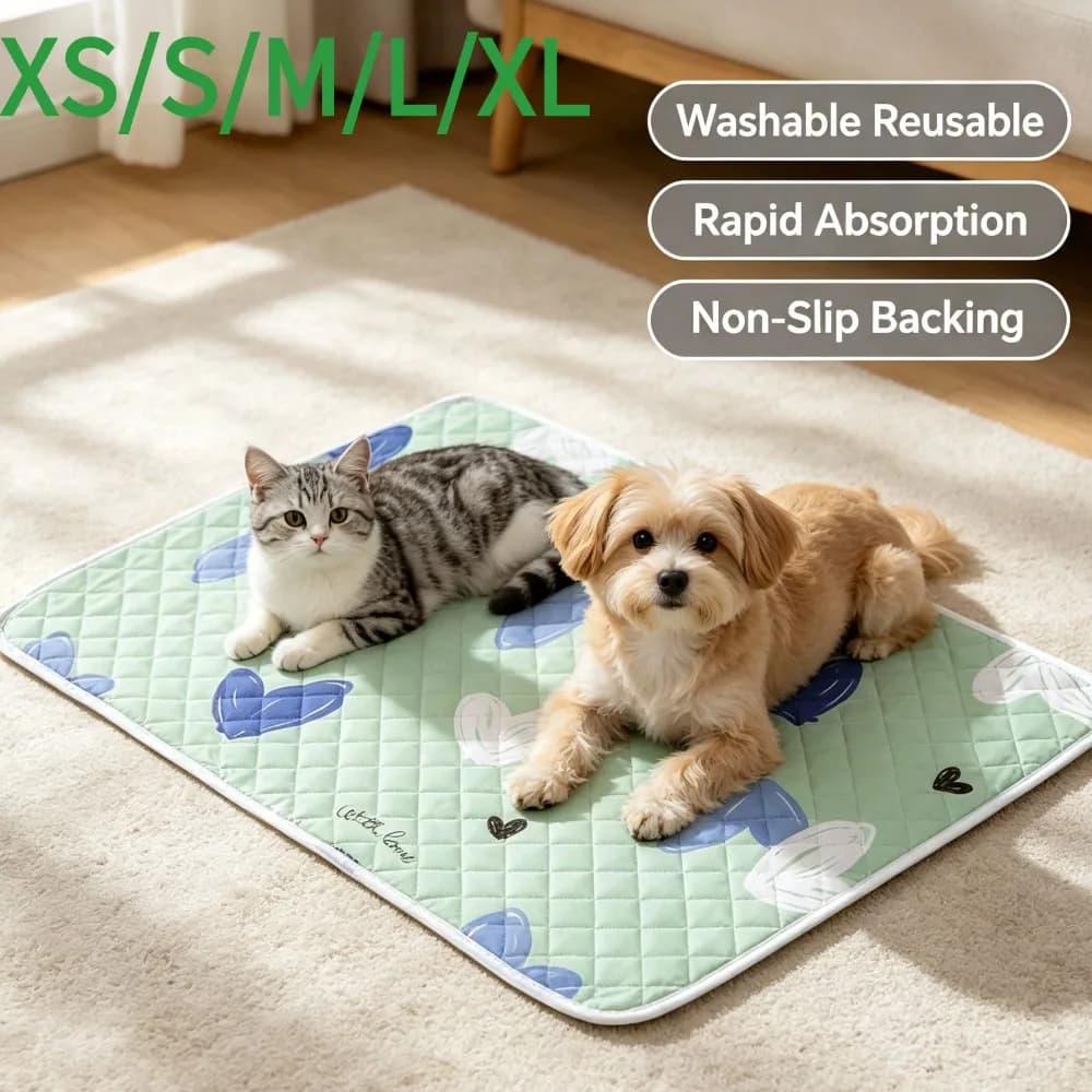 Reusable Dog Pee Pad Cooling Dog Mat Washable Non‑Slip Pet Bed Training Mat Puppy Urine Pad For Dog Cat Crate House Training