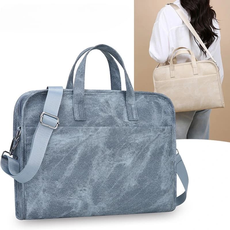 14 Inch Laptop Shoulder Bag Unisex Large Capacity Messenger Bag for Macbook Air Pro 13.3 Notebooks Water-Resistant Computer Case