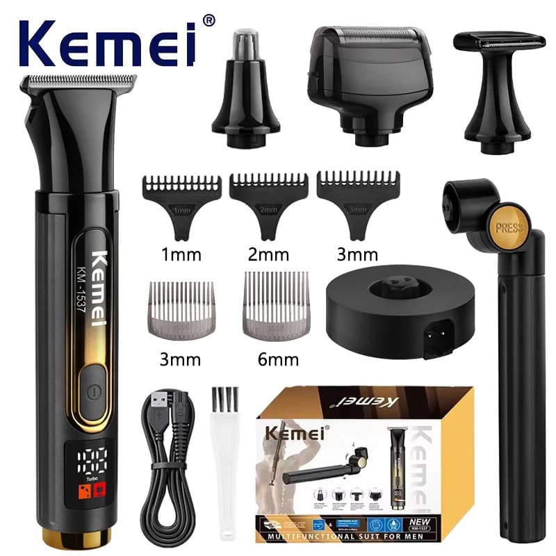 Kemei KM-1537 Professional Electric Back Razor Self-service Super Long Sleeve Back Razor Hair Clippers