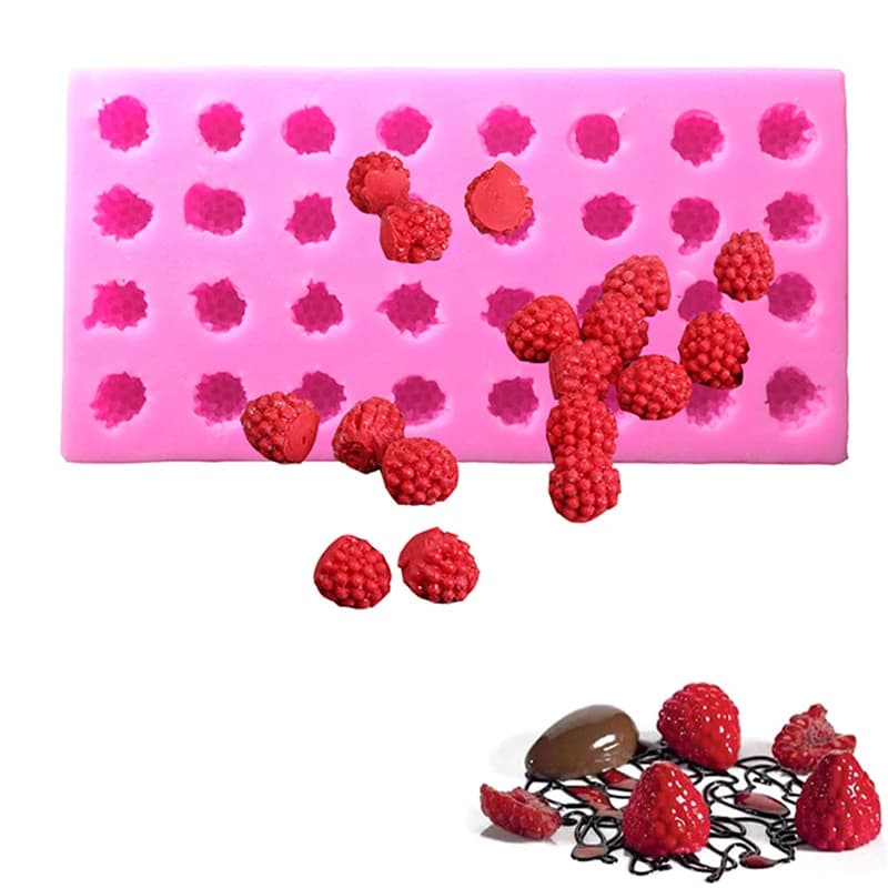 Stampo in Silicone 3D a Forma di Frutto di Lampone HotDIY per Diffusori, Gesso, Resina Epossidica, Fondente, Cioccolato, Mousse, Decorazioni per Torte e Pasticceria