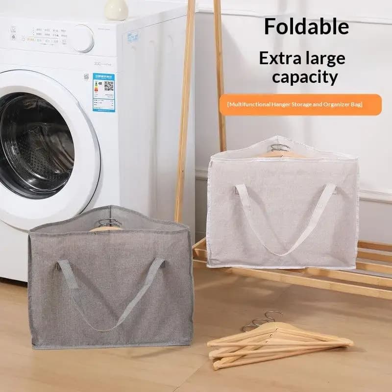 Hanger Storage Bag Clothes Organizer Holder Space Saving Triangle Bag With Handles Laundry Storage