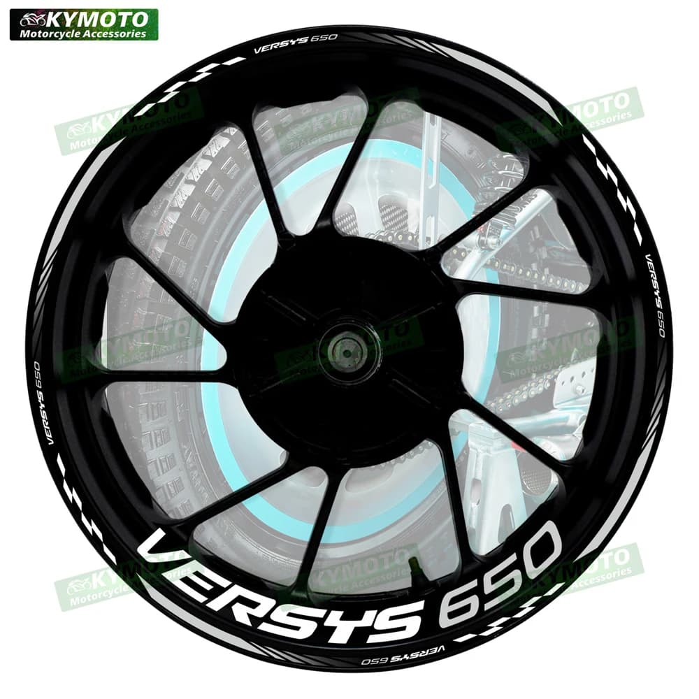 For VERSYS650 VERSYS 650 motorcycle accessories 17 inch decals front wheel and rear hub reflective carenature circle stickers strip