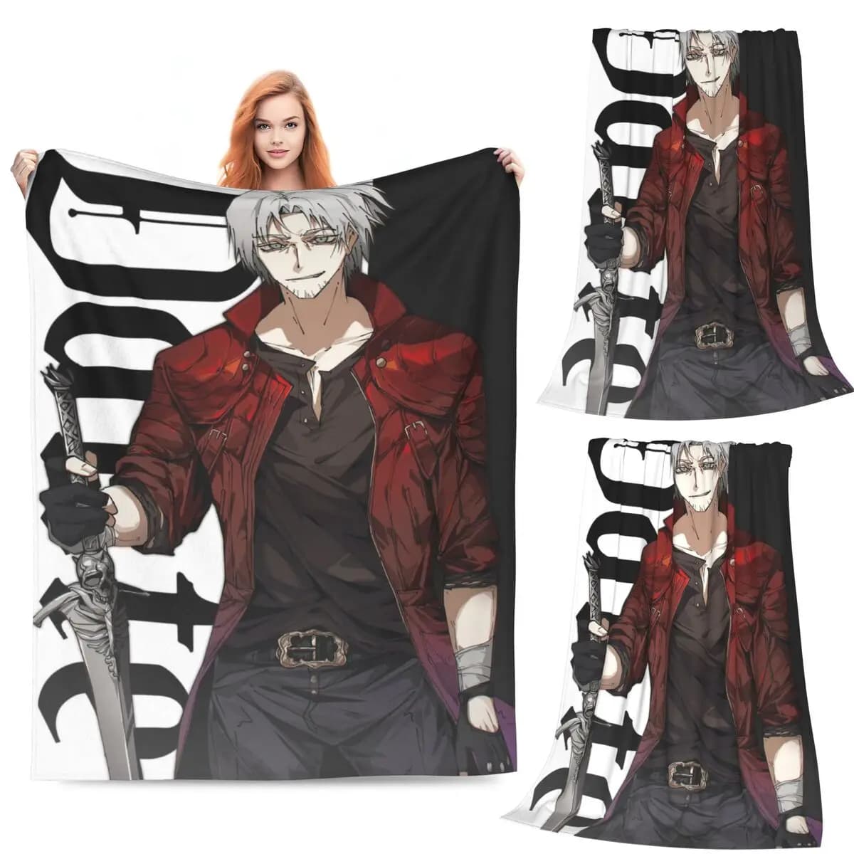 Dante - Devil May Cry Coperte Morbida e calda coperta in flanella per letto, soggiorno, picnic, viaggio, divano di casa