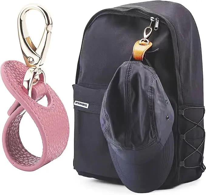 Travel Hat Clip Leather Simple Golf Baseball Hat Clip Summer Hat Strap Towel Glove Storage Wallet Buckle Hands-free Latch Clip