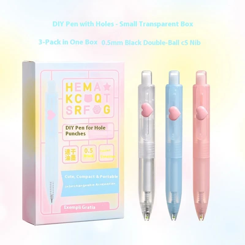 Kawaii portatile tascabile fai da te penna gel pressa 0,5 mm nero penna a sfera ad asciugatura rapida interessante studente di cancelleria combinata gratuita