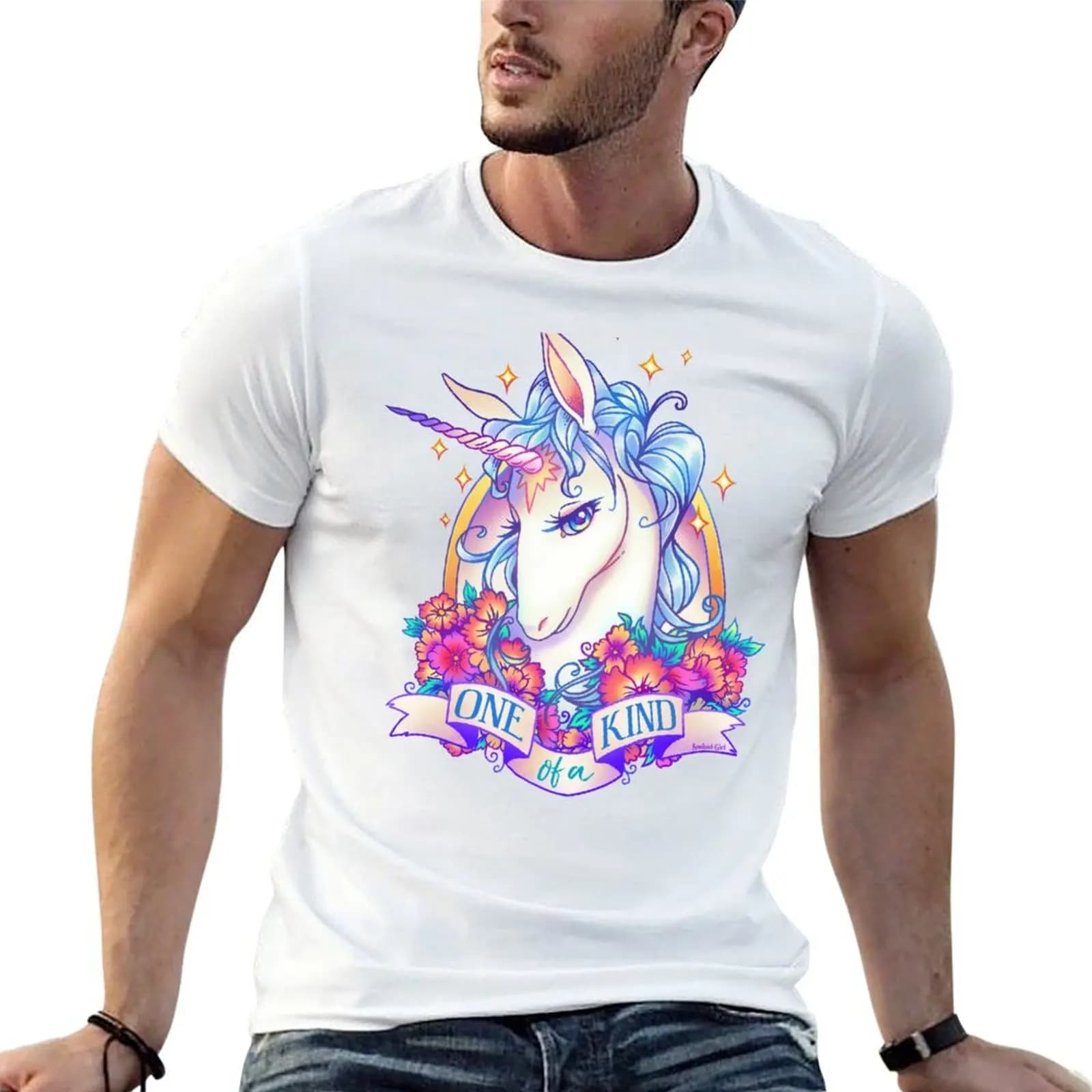T-shirt One of a Kind Creature, maglietta anime oversize da uomo, t-shirt estiva in cotone nero, t-shirt semplice da uomo, confezione T-shirt