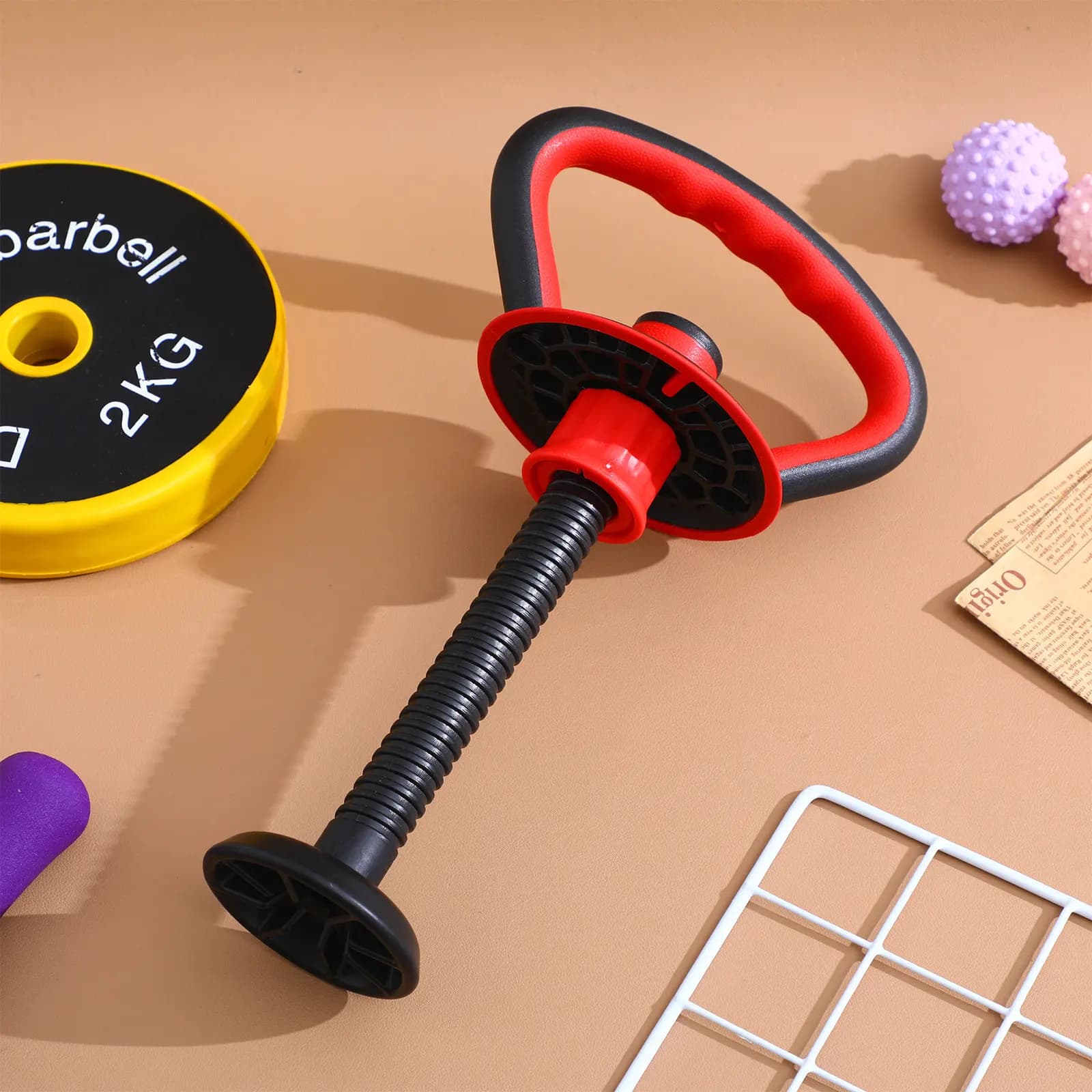 Set di 1 maniglia regolabile per kettlebell con base resistente e accessori per allenamento completo del corpo, allenamento della forza, esercizi in palestra domestica