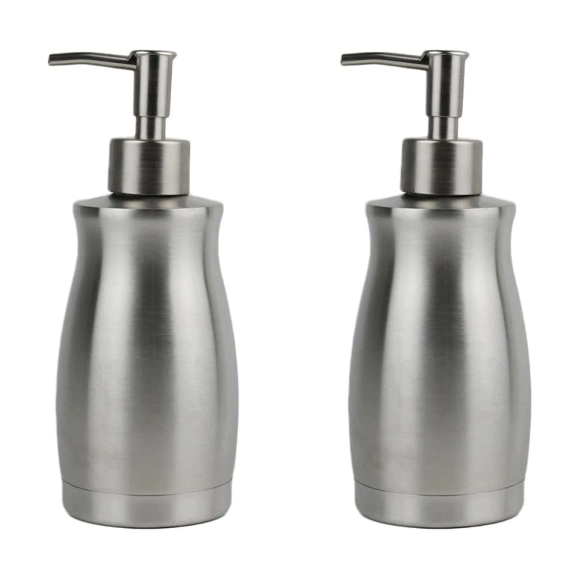 Dispenser di Sapone da Cucina e Bagno in Acciaio Inox 304 da 400ml, Resistente alle Perdite, con Pompa per Sapone Liquido