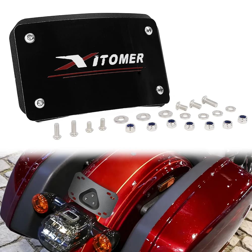 Motorcycle Rear Tail Tidy Fender Eliminator kit 1984-2024 Harley models with the standard 3-bolt mounted license plate bracket