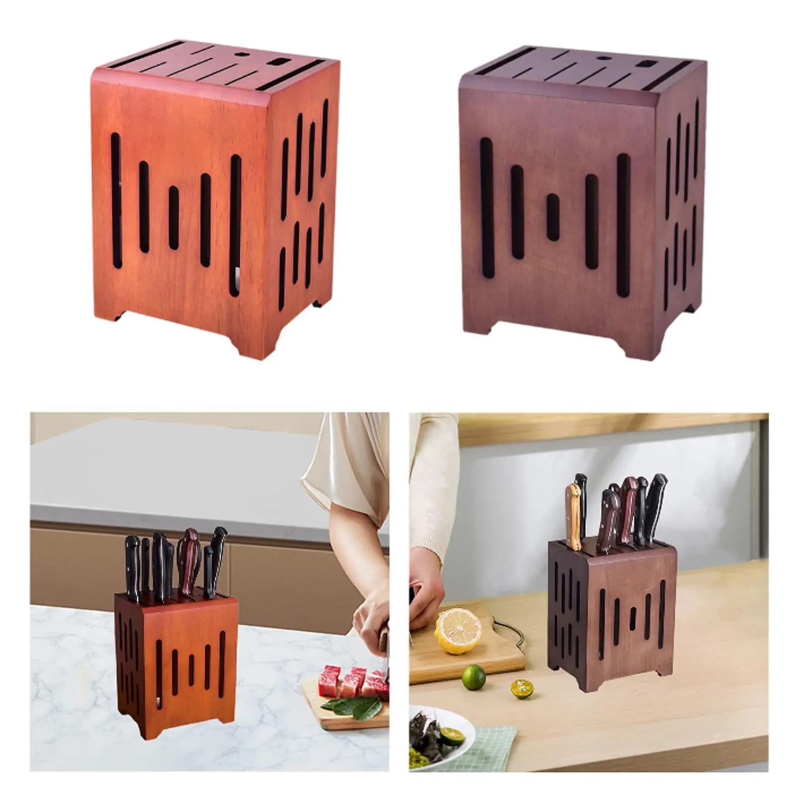 Portacoltelli Salvaspazio in Legno Professionale per Cucina - Mantieni i Coltelli Ordinati, Affilati e Pronti all'Uso sul Piano di Lavoro
