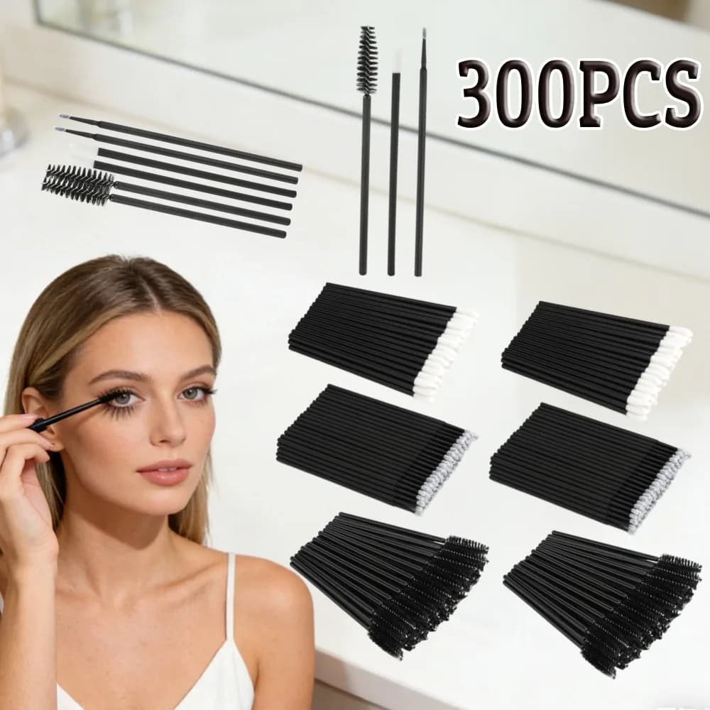 Kit di 300 Pennelli Monouso per Ciglia e Labbra, Spazzole per Mascara, Strumenti per Trucco Ideali per Uso Professionale