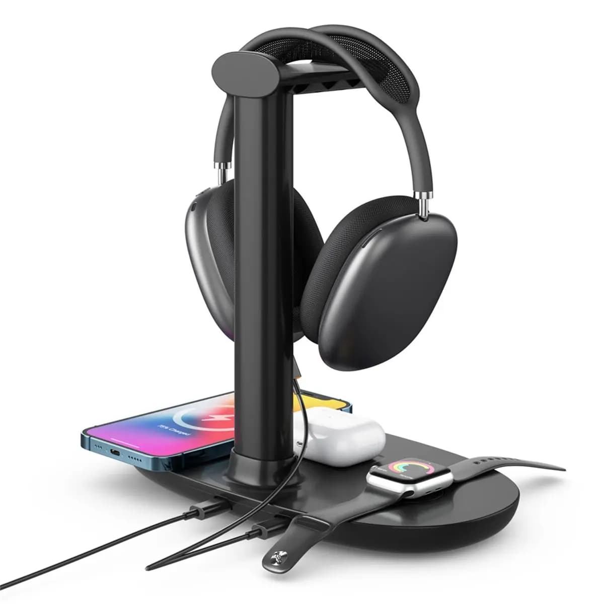 【☾♦2026 TOP Global□】4 in 1 Wireless Charger Headphone Stand Multi Purpose Headset Stand Holder Detachable Desk Gaming Headphones