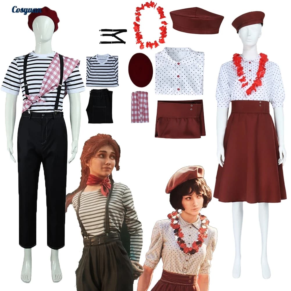 Game Clair Obscur Cosplay Gustave Sophie T-Shirt Pants Clothes Men Women Party Disguise Roleplay Halloween Costume Outfits Suits