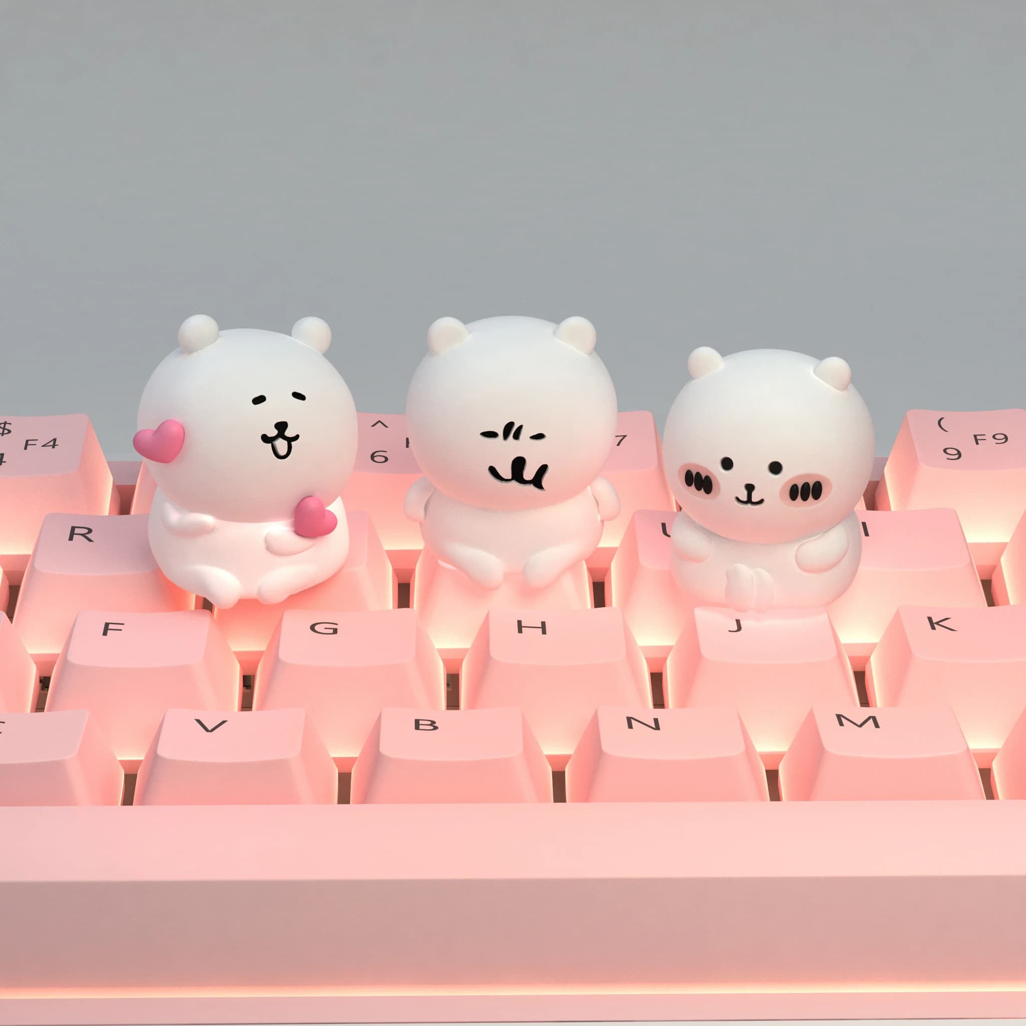 Keycap in Resina a Tema Orso Autoironico Kawaii 3D Cartoon Artisan MX Cross Switch per Accessori Tastiere Meccaniche