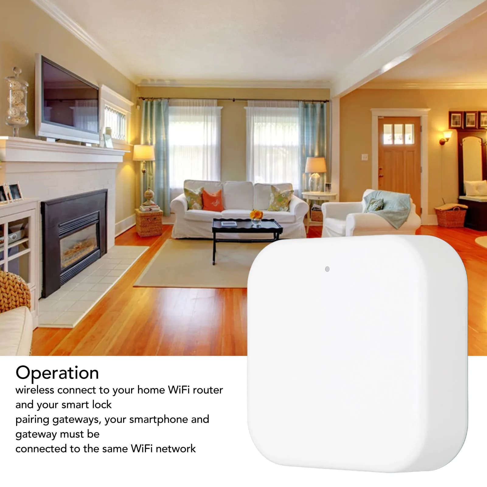 Il blocco wireless funziona Smart Gateway Work 5V Wifi telecomando senza fili porta d'ingresso senza chiave catenaccio blocco telecomando funziona