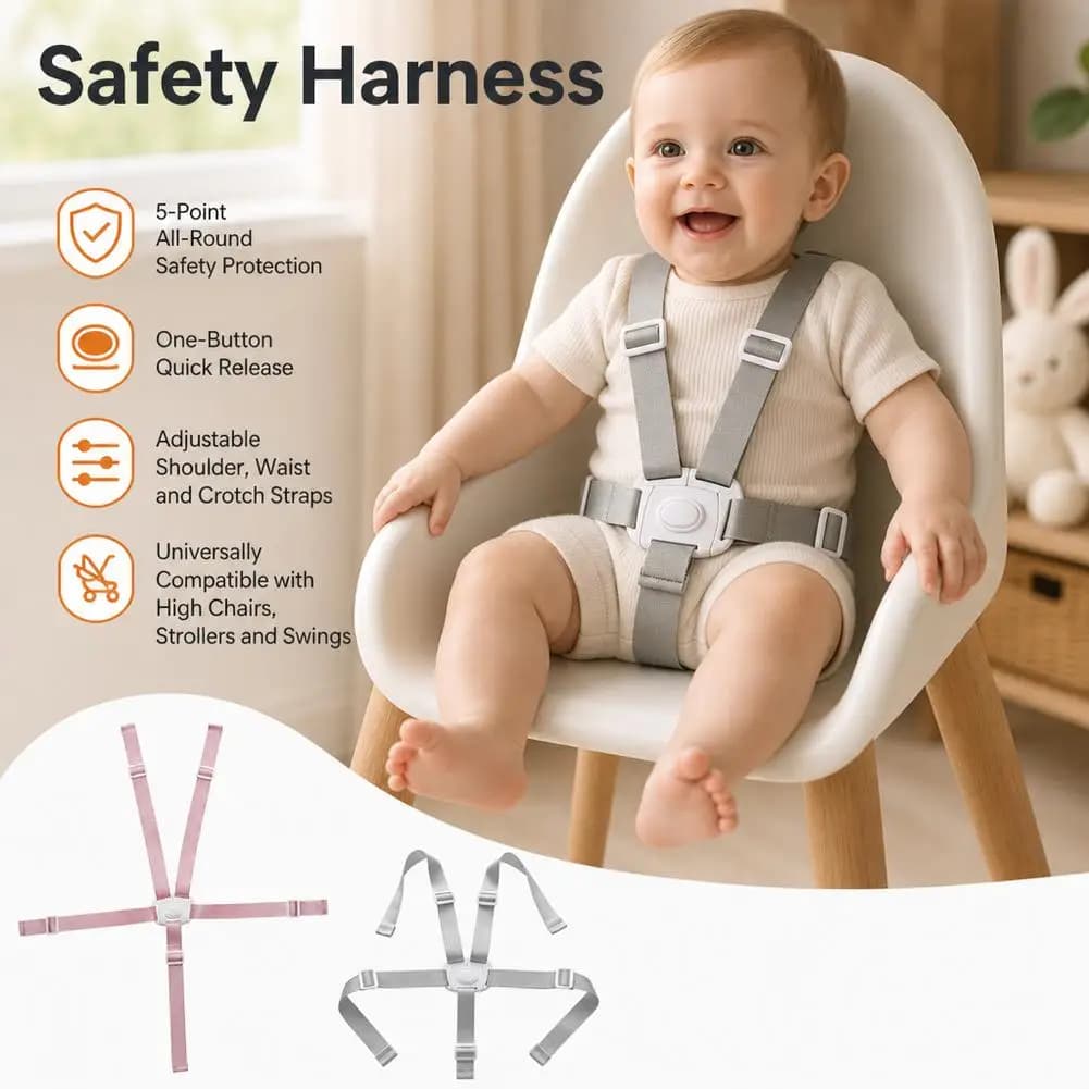 Baby Universal 5 Point Harness High Chair Safe Belt Seat Belts For Stroller Pram Buggy Children Kid Pushchair