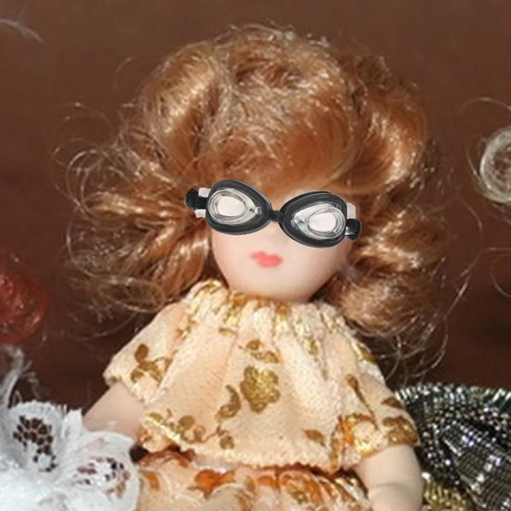 8Pcs Miniature Swim Goggles Kit for Dollhouse Decoration DIY Dress-Up Accessories Baby Toy Glasses