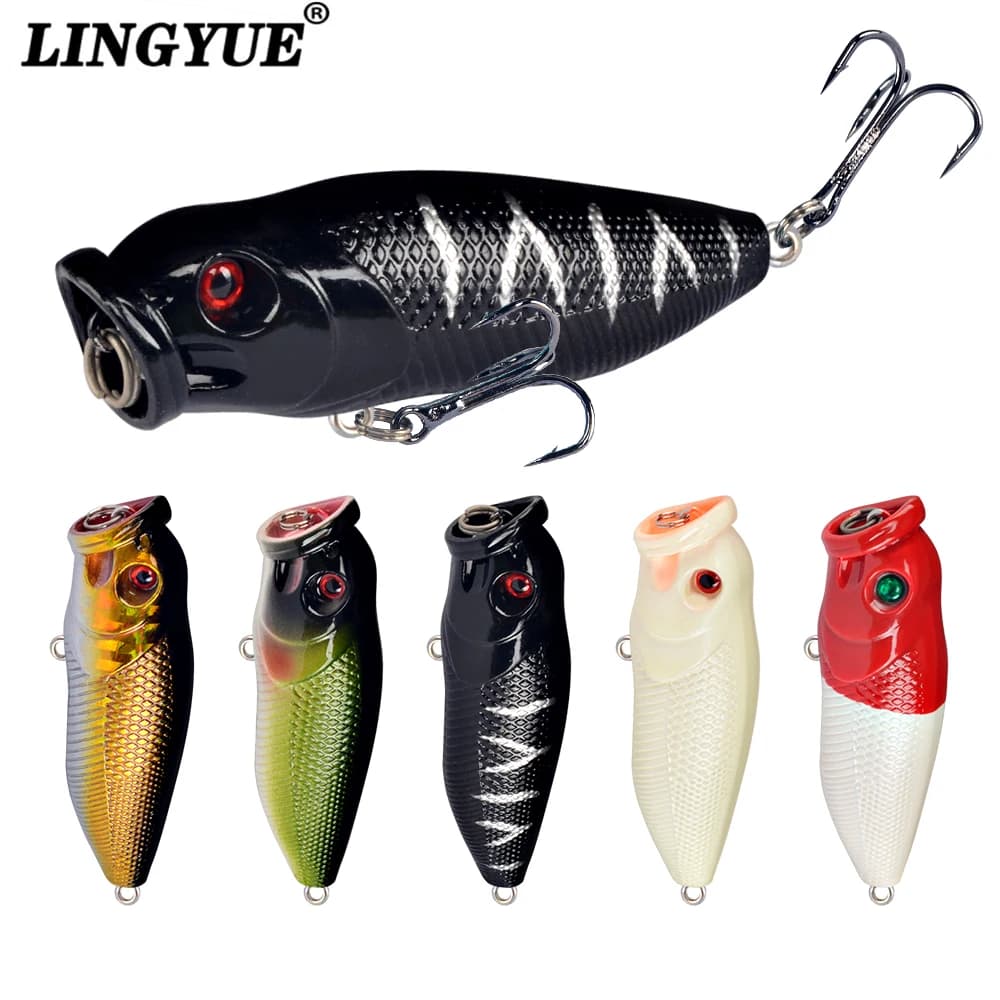 1pc Popper Fishing Lure Topwater Popper Wobbler Artificial Hard Bait Fishing Lures