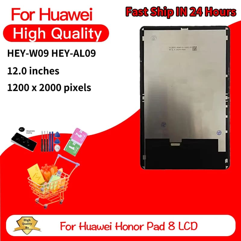 Nuovo Display da 12.0" per Honor Pad8, Schermo LCD per Huawei Honor Pad 8 HEY-W09 HEY-AL09 con Touch Screen e Digitalizzatore