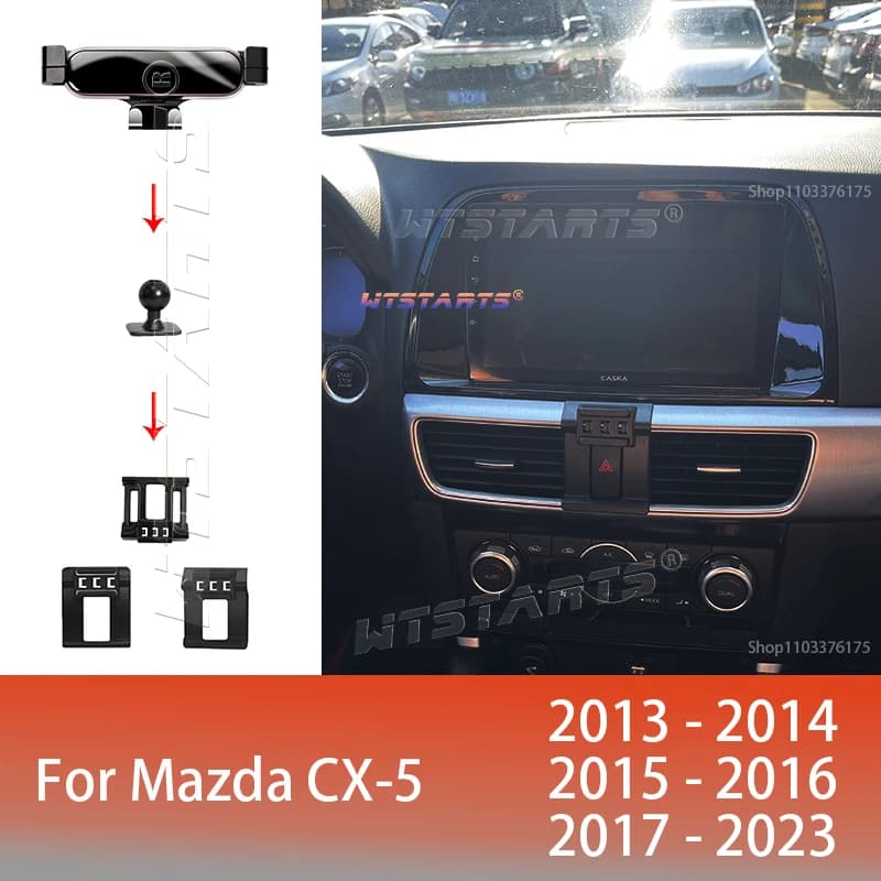 Per Mazda CX-5 2013-2023 Supporto per telefono per auto regolabile Supporto mobile Gravity GPS Girevole Staffa di navigazione Accessori per auto