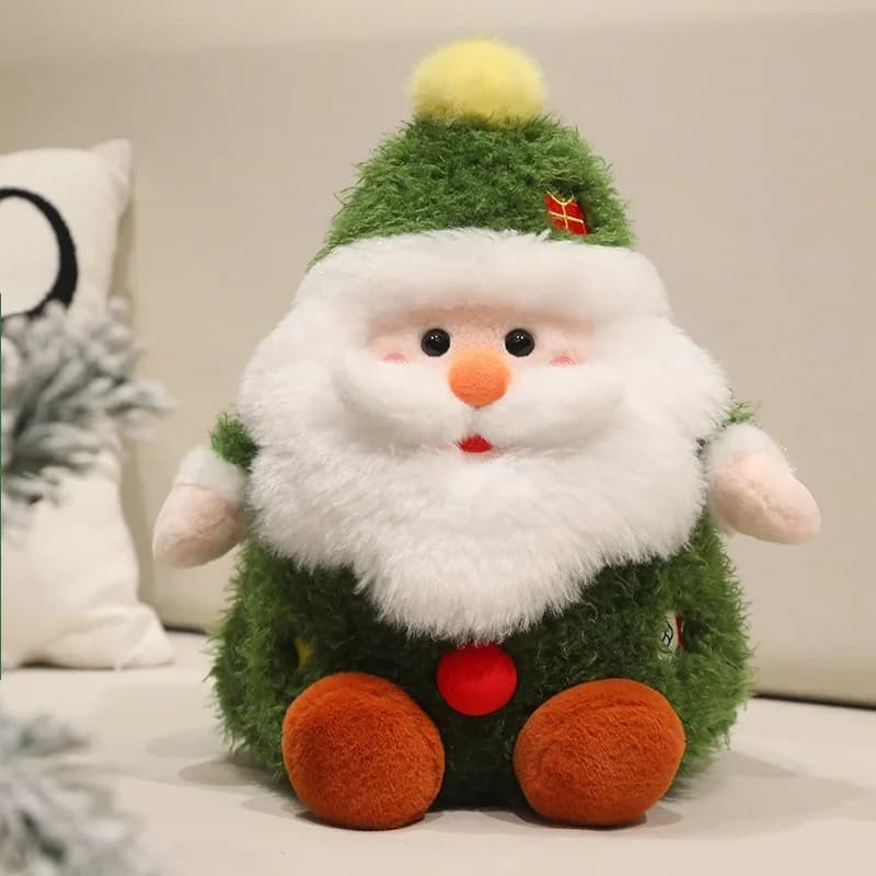 Ultra Soft Huggable Christmas Tree Santa Claus Plush Doll Fluffy Cuddly Stuffed Toy For Cozy Xmas Home Sofa Cuddle Gift