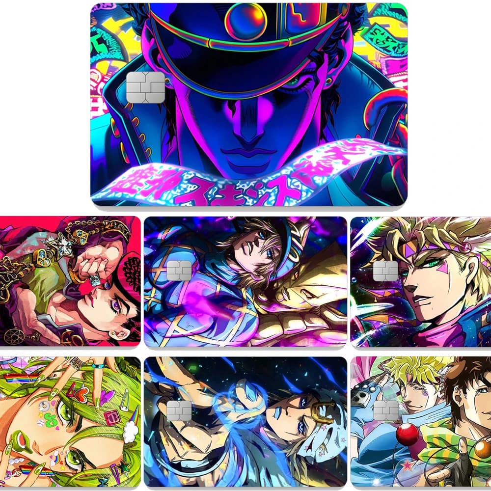 Adesivi in PVC di JoJo's Bizarre Adventure, Carte Decorative di Jotaro Kujo, Decalcomanie Laser Anime Impermeabili, Regalo di Compleanno