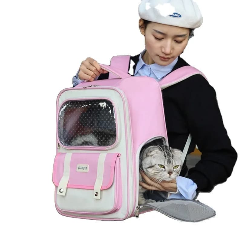Breathable Portable Foldable Pet Backpack Carrier for Cats and Dogs All Seasons