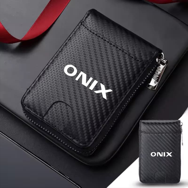 Slim Multi‑Slot RFID Secure Carbon Fiber Zipper Card Wallet Nice Present for Modern Men for Chevrolet onix Malibu Car Accessorie