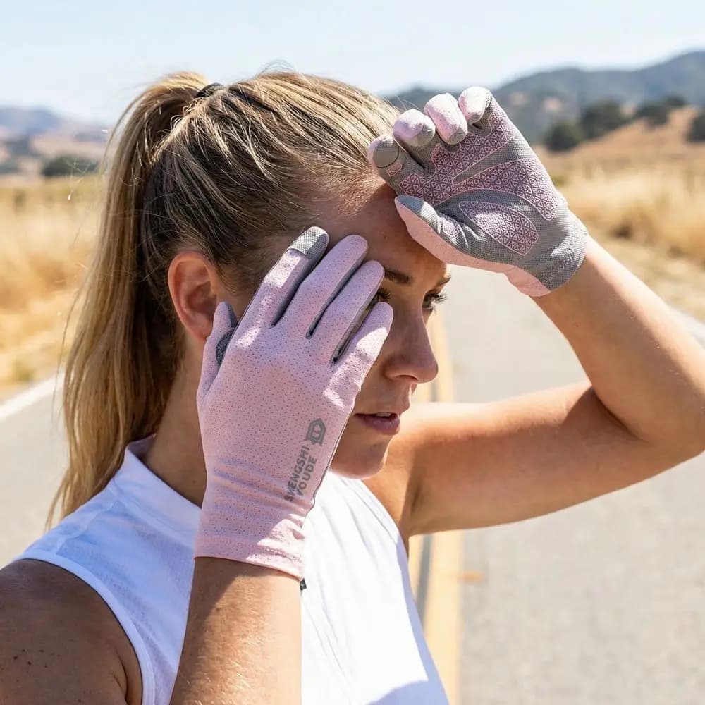 Guanti Sottili da Ciclismo con Protezione Solare, Taglia Grande, in Nylon Anti-UV, Guanti da Guida in Seta Ghiacciata, Antiscivolo, con Due Dita Esposte