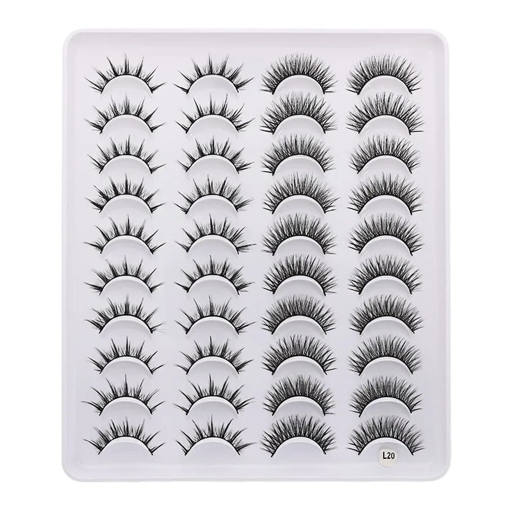 Ciglia Finte Lunghe e Spesse, Effetto 3D, Fatte a Mano, in Visone, Intrecciate, 4 Stili, Strumenti per il Trucco Occhi