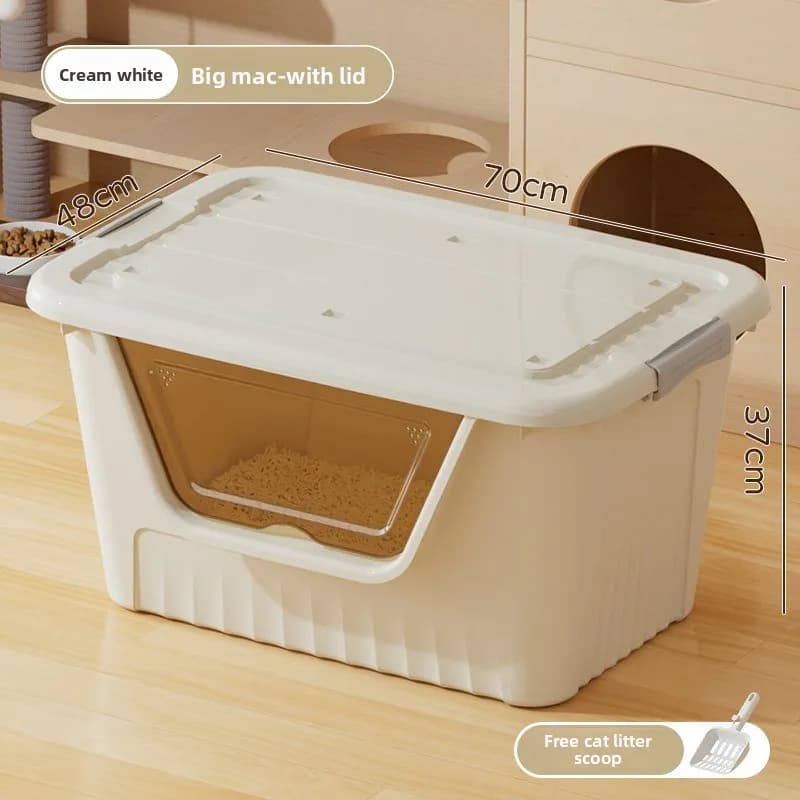 Ultra Large Cat Litter Box Open Top Giant Size Anti Splash Odor Control Easy Clean Cat Toilet for Kitten and Cats Cat Supplies
