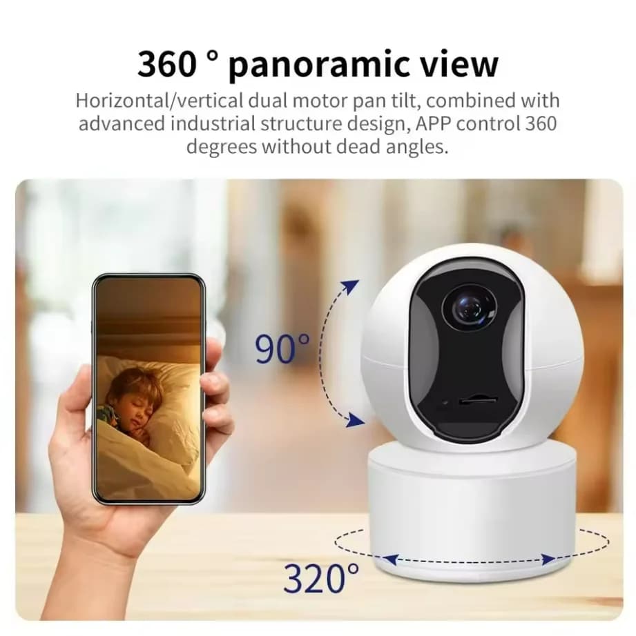 Nuova Telecamera WiFi per Animali Domestici 2026, Videocamera per Cani 2.4GHz con App per Smartphone, 360° ° Monitor di Sicurezza per Interni con PTZ, Audio Bidirezionale, Visione Notturna