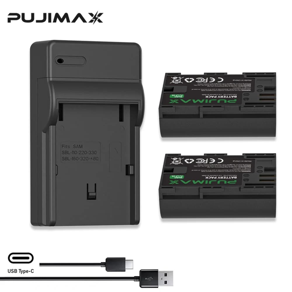 PUJIMAX LP-E6 LPE6 LPE6N LP E6 Caricabatteria per Canon EOS 5DS R 5D Mark II III IV 5D2 5D3 5D4 6D 60Da 7D 7D2 70D 80D 90D R5